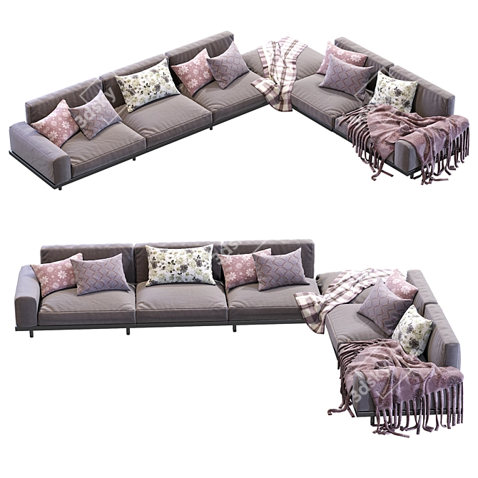 Modern Italian Design: Arflex Naviglio Sofa 3D model image 3