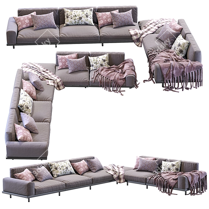 Modern Italian Design: Arflex Naviglio Sofa 3D model image 4