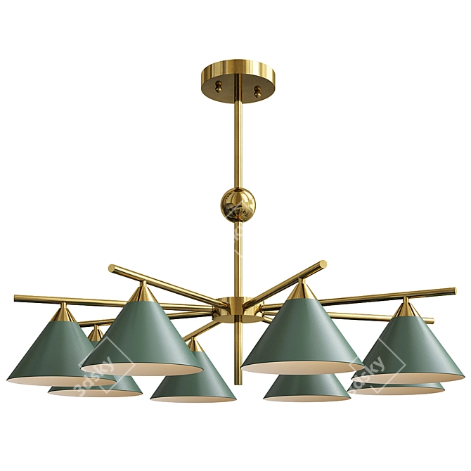 Sleek Cone Chandelier 3D model image 1