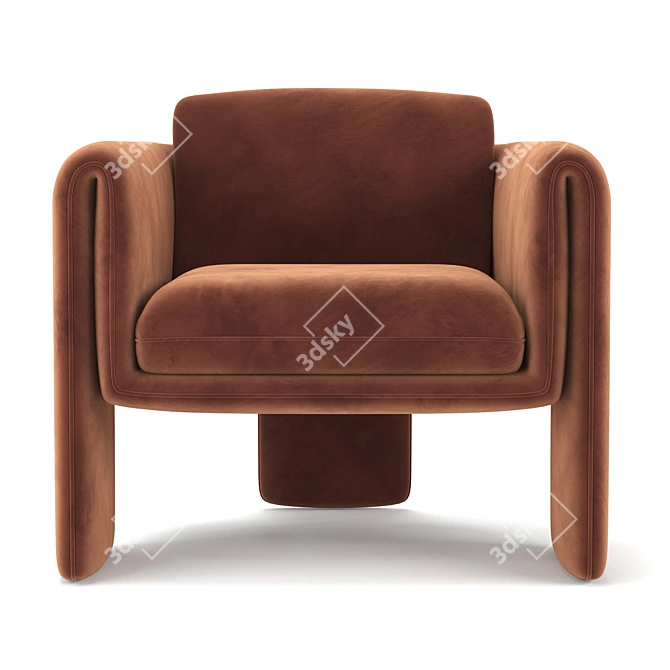 Luxury Velvet Chair - Floria 3D model image 3