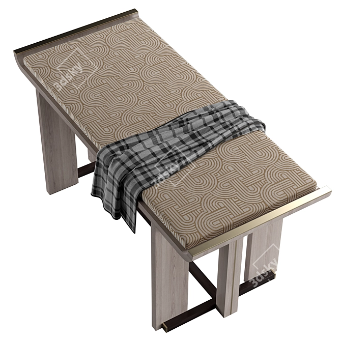 Elegant Ginza Upholstered Bench 3D model image 3