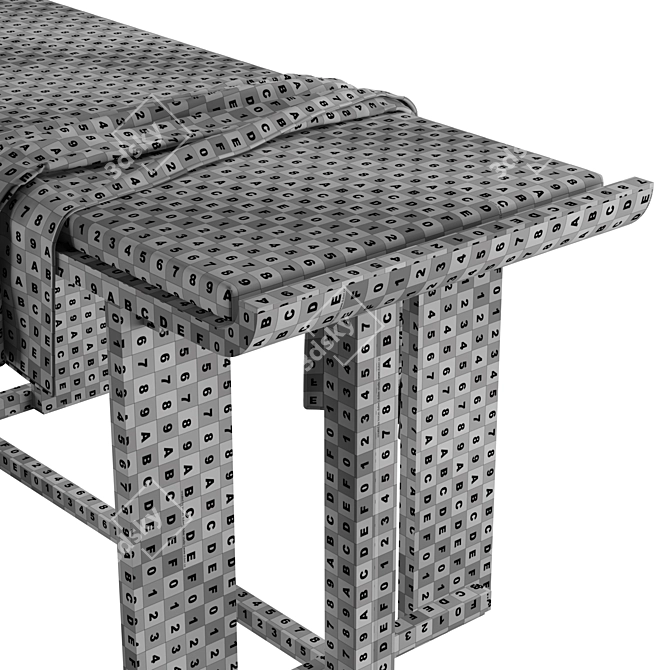 Elegant Ginza Upholstered Bench 3D model image 7