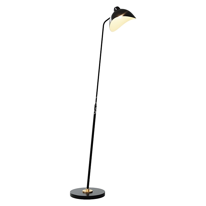 Eleganza Black Brass Floor Lamp 3D model image 1