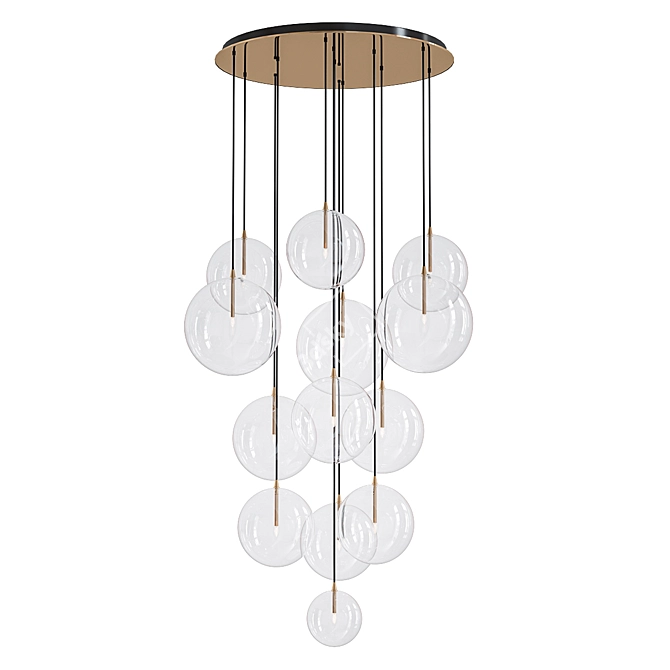 Contemporary Brass Chandelier 3D model image 1