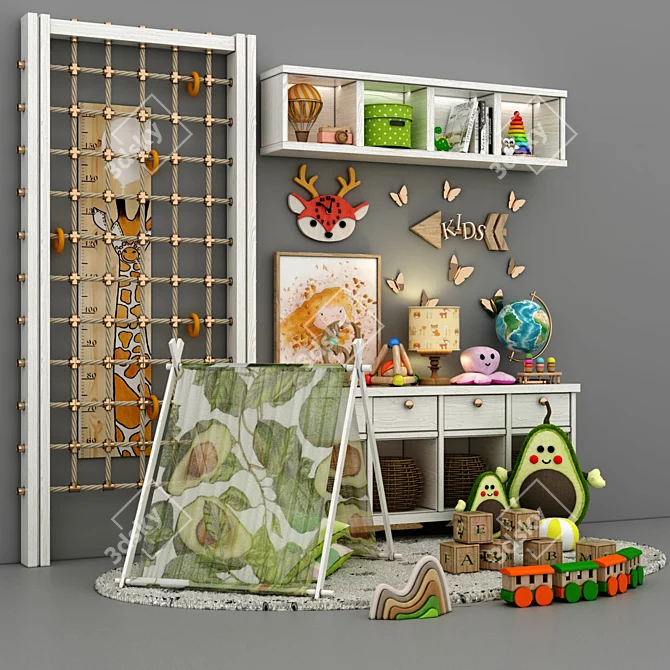 Whimsical Kids Room Decor 3D model image 3