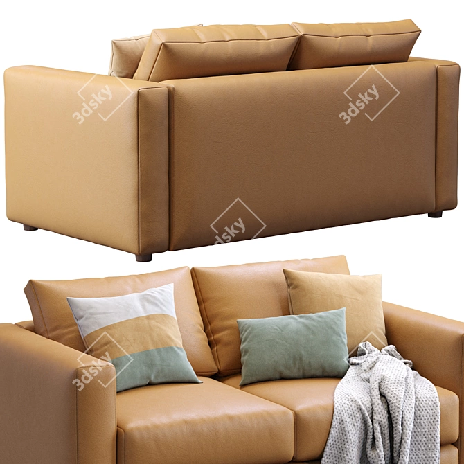 Modern Leather Sofa by Ikea 3D model image 5