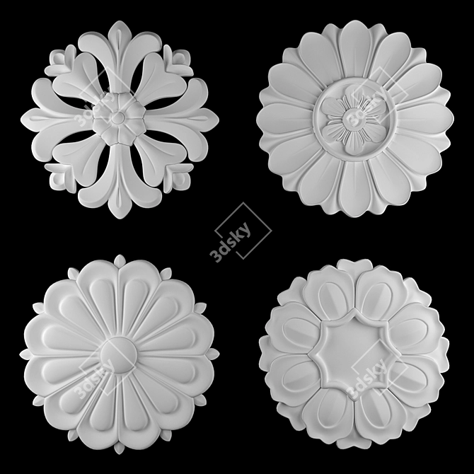 Elegant Rosettes 12 - 2016 Vintage 3D model image 1