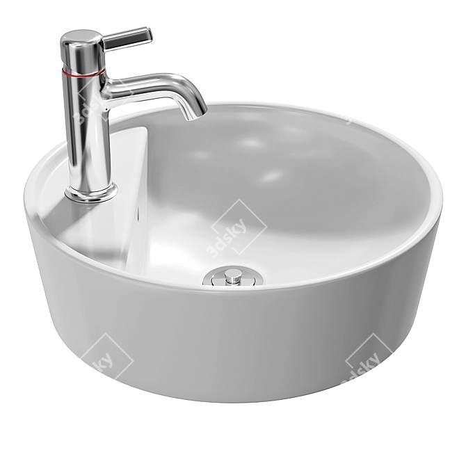 TÖRNVIKEN Washbasin & VOXNAN Mixer Set 3D model image 3