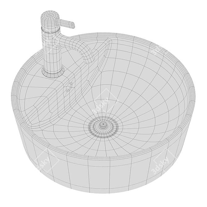 TÖRNVIKEN Washbasin & VOXNAN Mixer Set 3D model image 4