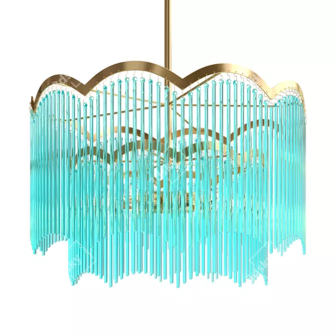 Elegant Arched Waterfall Chandelier 3D model image 1