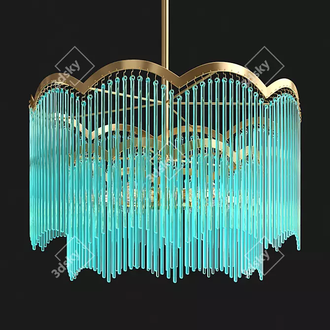 Elegant Arched Waterfall Chandelier 3D model image 2