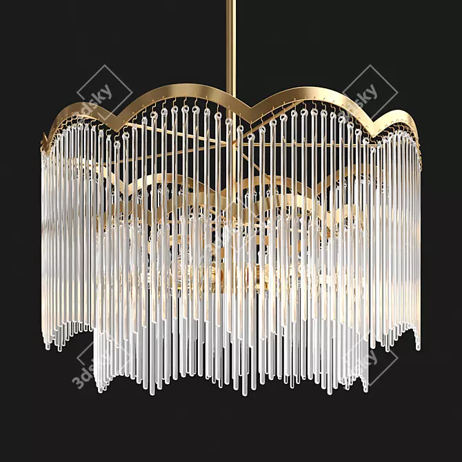 Elegant Arched Waterfall Chandelier 3D model image 3