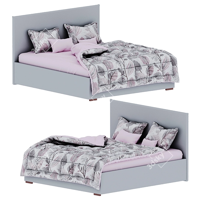 Sherst Grey Slipson Bed 180 3D model image 1