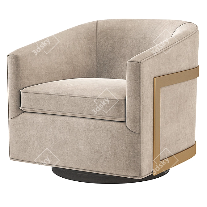 Reginald Swivel Chair: Stylish Restoration Hardware Design 3D model image 1