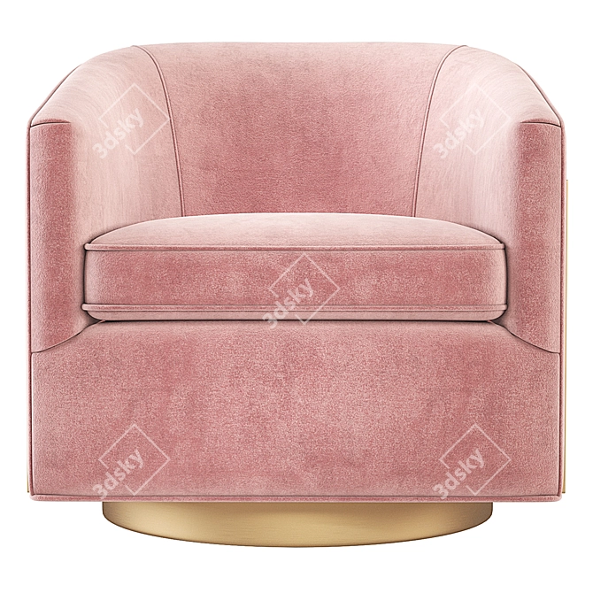 Reginald Swivel Chair: Stylish Restoration Hardware Design 3D model image 2