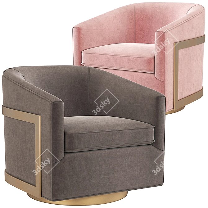 Reginald Swivel Chair: Stylish Restoration Hardware Design 3D model image 5