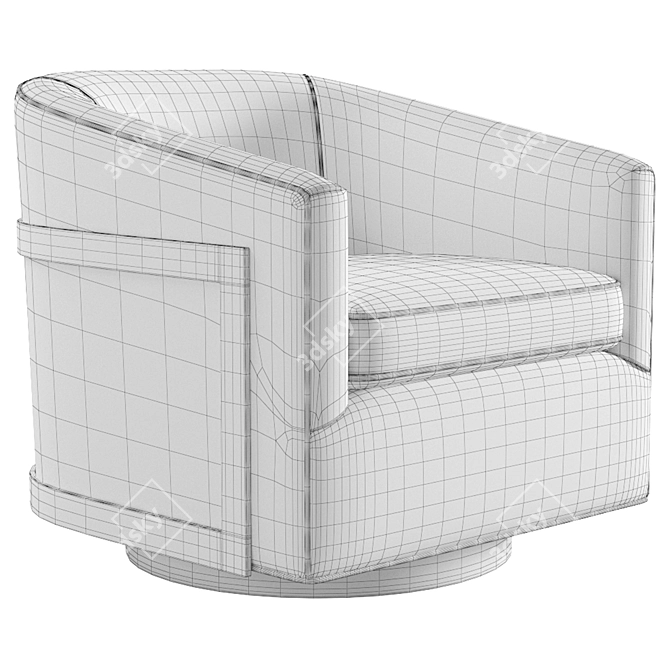 Reginald Swivel Chair: Stylish Restoration Hardware Design 3D model image 7