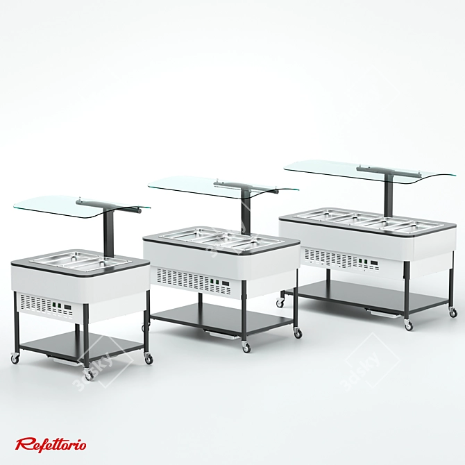 Refettorio RBF2C: Professional Refrigerated Salad Bar 3D model image 3