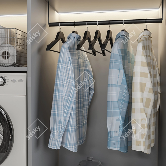 Laundry Essentials Set: GE Washer & Dryer, Maytag Iron, Laurastar Ironing Board 3D model image 4