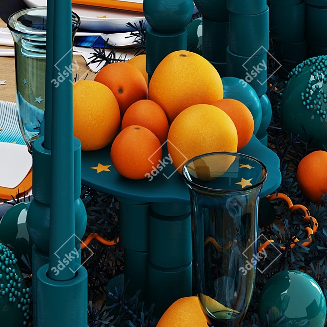 Festive Table Decor Set 3D model image 3