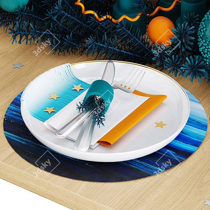 Festive Table Decor Set 3D model image 4