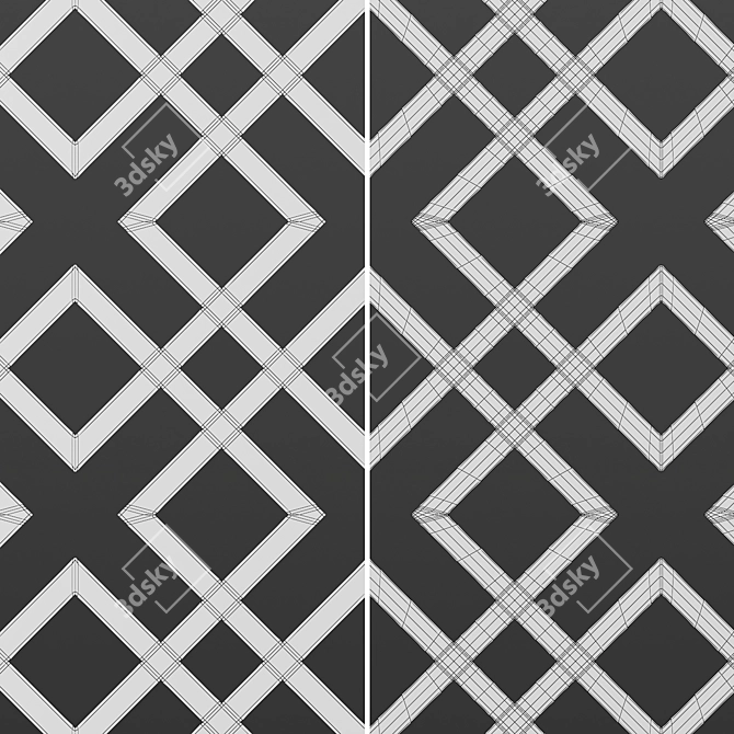 Decorative Square Panel Set 3D model image 7