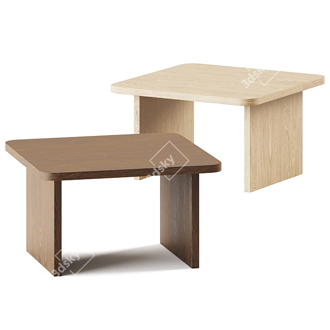 Fomu Design Wooden Art Table / Coffee Table 3D model image 1
