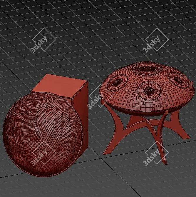 Cosmic Rhythm Hang Drum 3D model image 5