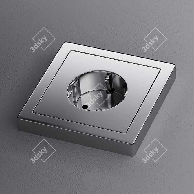 Sleek Stainless Steel Switches 3D model image 2