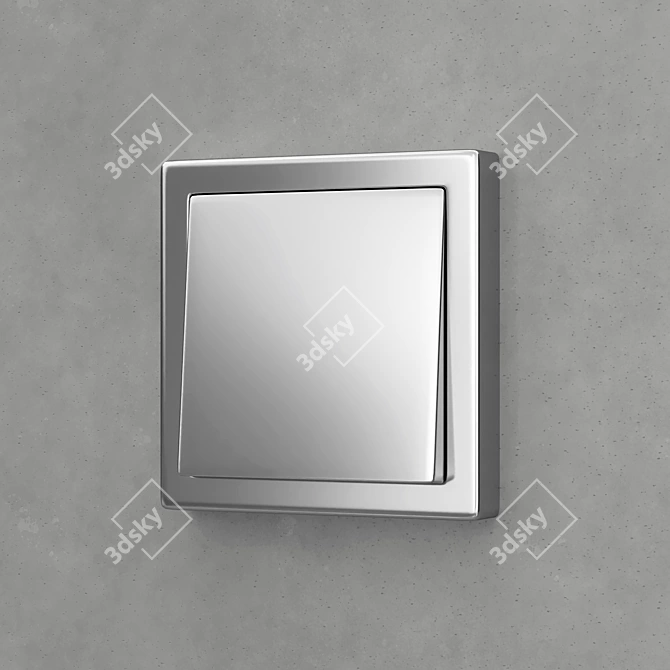 Sleek Stainless Steel Switches 3D model image 4