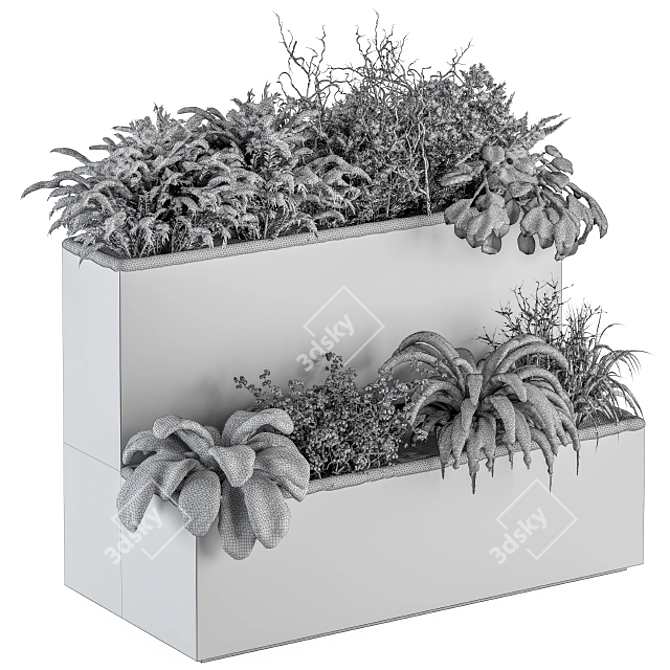 Snowy Outdoor Plant Box Set 3D model image 5