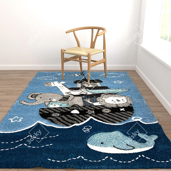 Versatile Set of 8 Rugs 3D model image 5