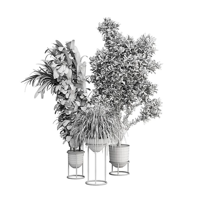 Ferm Living Bau Pot Large - Indoor Plants Set 3D model image 6