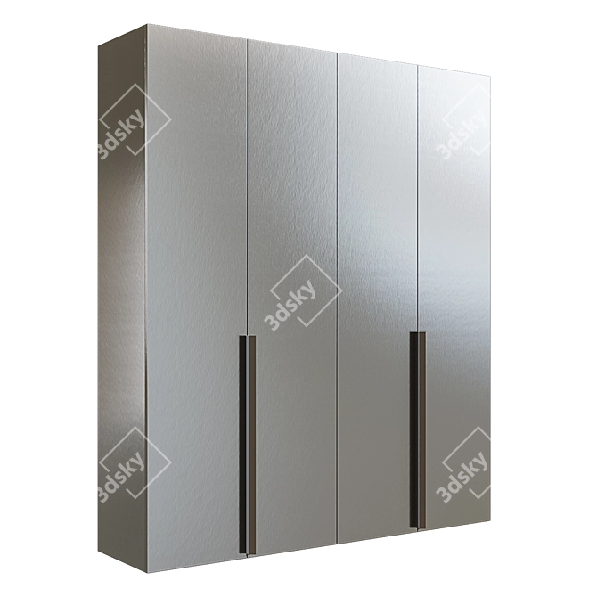 Stylish Stainless Steel Lit Cupboard 3D model image 1