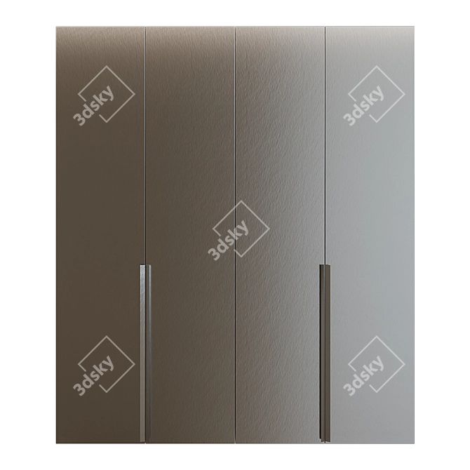 Stylish Stainless Steel Lit Cupboard 3D model image 2