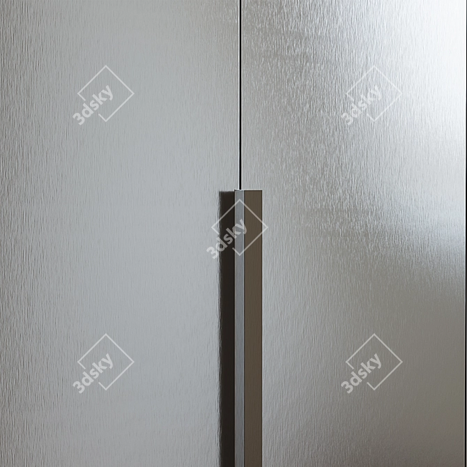 Stylish Stainless Steel Lit Cupboard 3D model image 3