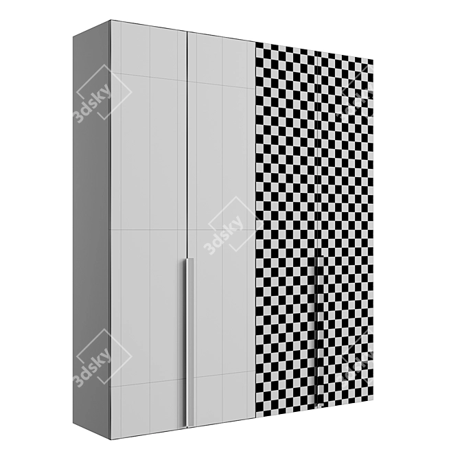 Stylish Stainless Steel Lit Cupboard 3D model image 4