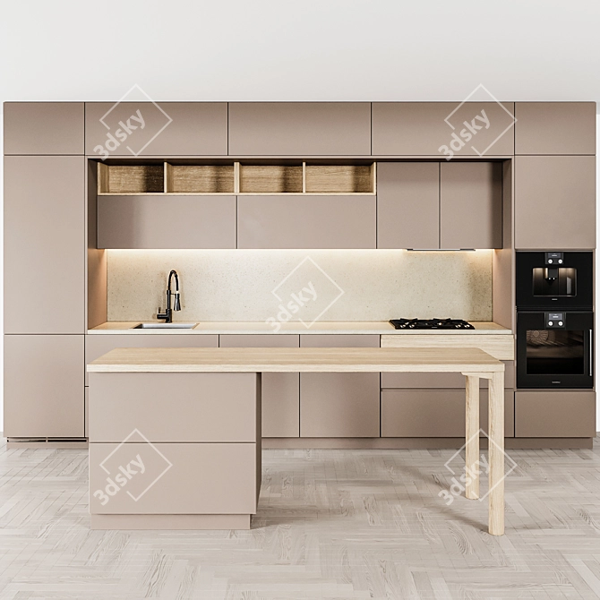 Sleek and Stylish Kitchen Upgrade 3D model image 1