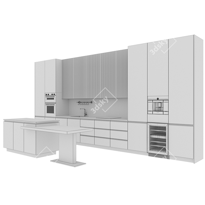 Modern Kitchen: Easy Edit & Color Change 3D model image 9