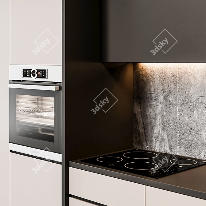 Customizable Kitchen: Size & Color Change 3D model image 4