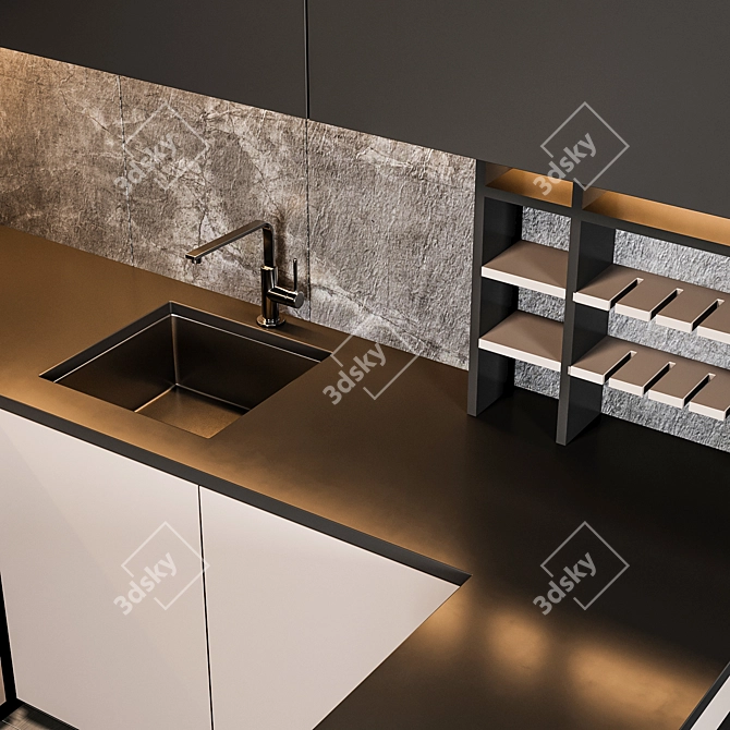 Customizable Kitchen: Size & Color Change 3D model image 5