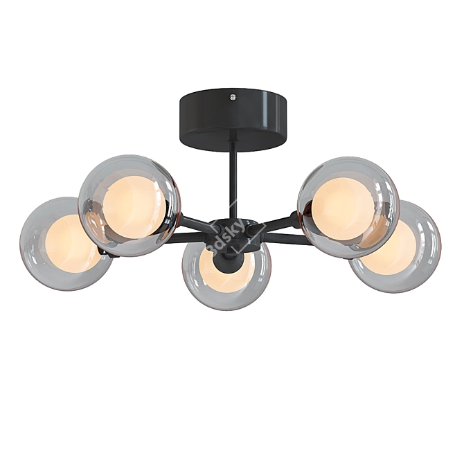 Elegant Masako LED Flush Ceiling Lamp 3D model image 1