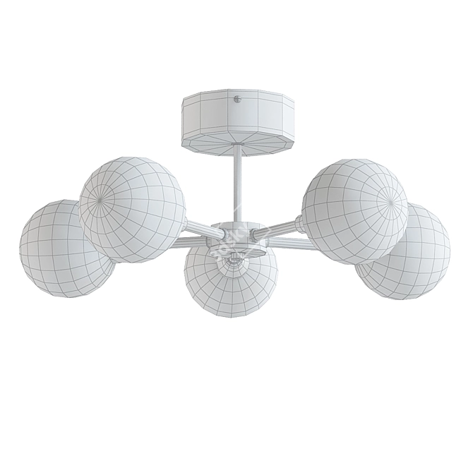 Elegant Masako LED Flush Ceiling Lamp 3D model image 2