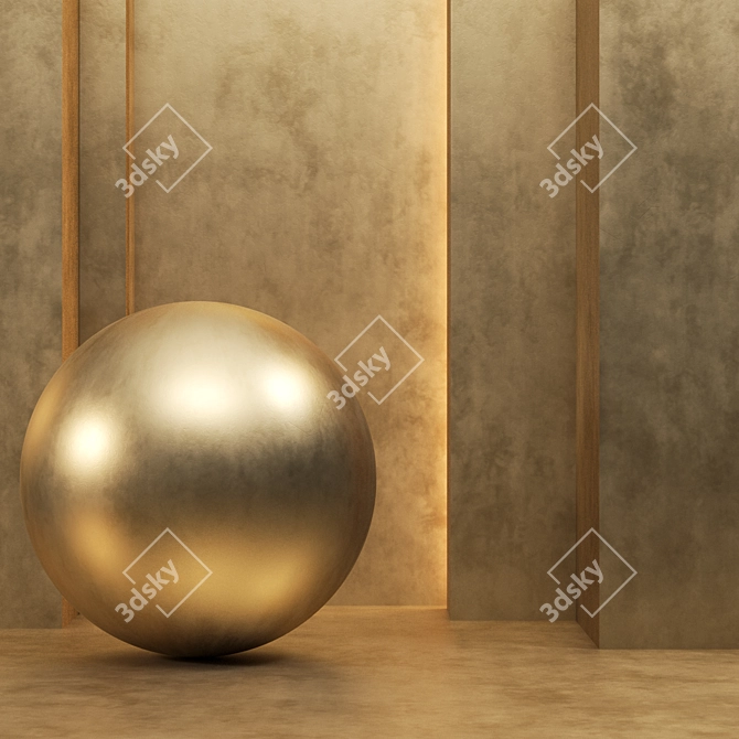 Golden 4k Seamless Texture (3 Colors) 3D model image 2