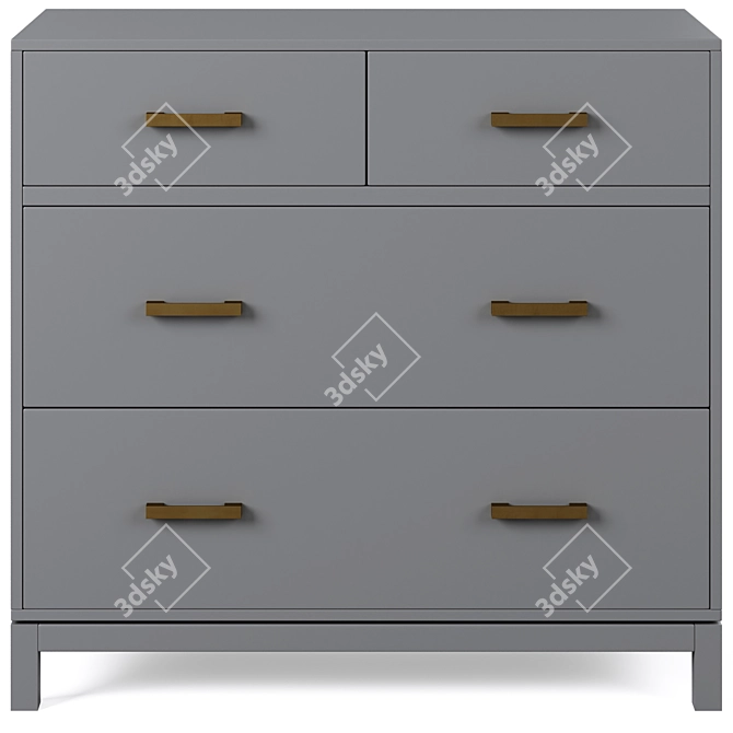 Kids Parke 4-Drawer Chest in Charcoal, Navy Blue, or White 3D model image 2