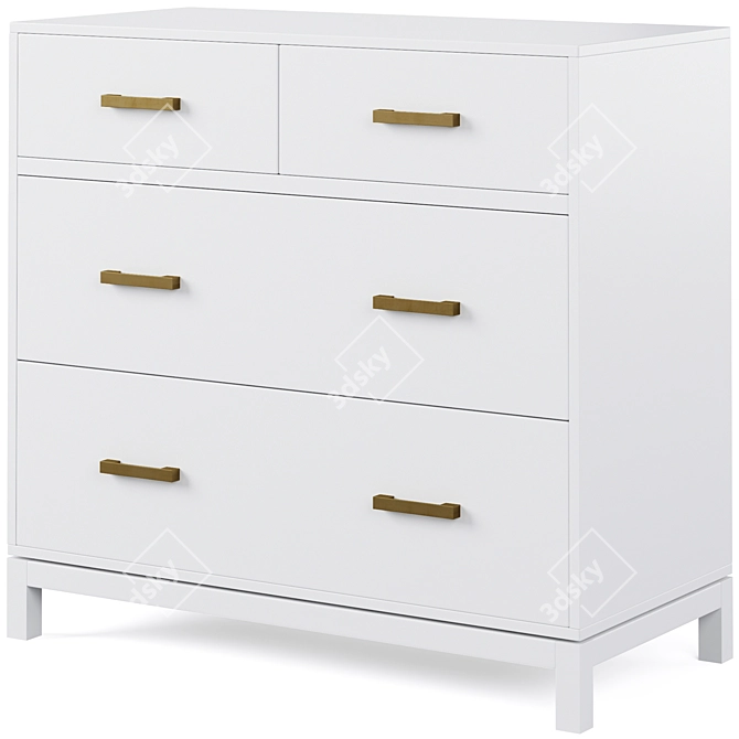 Kids Parke 4-Drawer Chest in Charcoal, Navy Blue, or White 3D model image 4