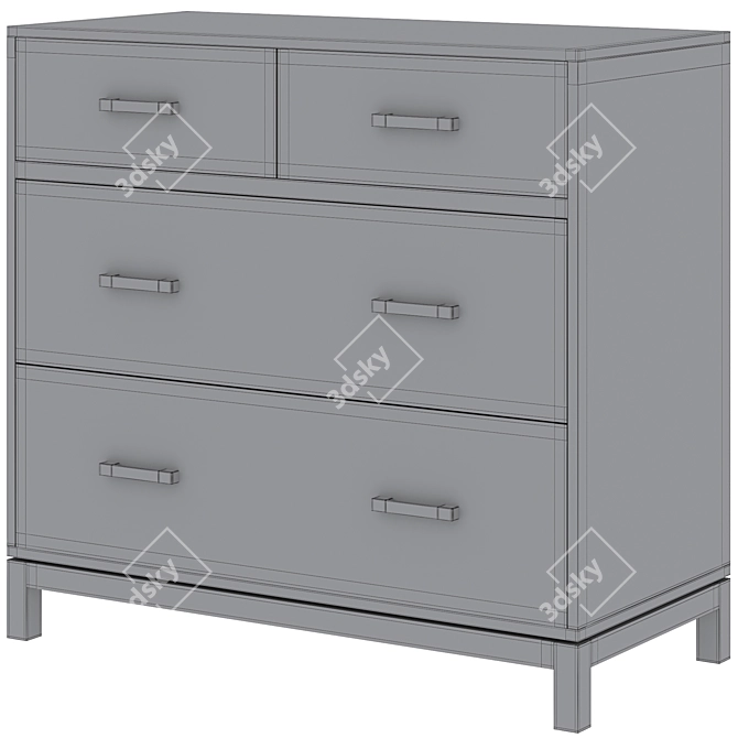 Kids Parke 4-Drawer Chest in Charcoal, Navy Blue, or White 3D model image 5