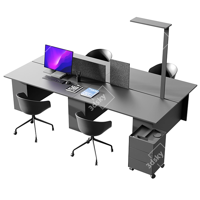 Gumpo Corona 7+ Office Table Set 3D model image 1