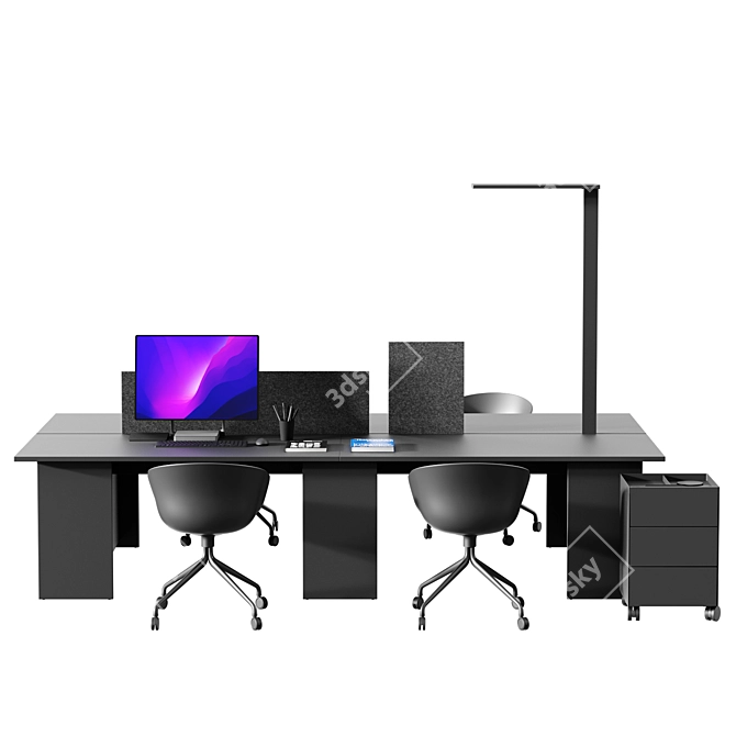 Gumpo Corona 7+ Office Table Set 3D model image 2