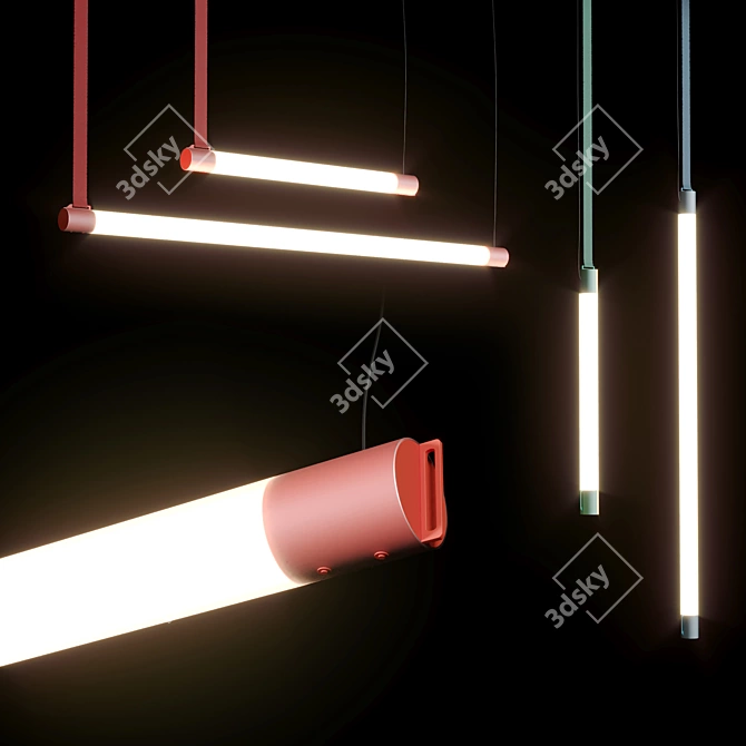 IDA Metal Pendant Lamp: Adjustable LED Indirect Light 3D model image 3